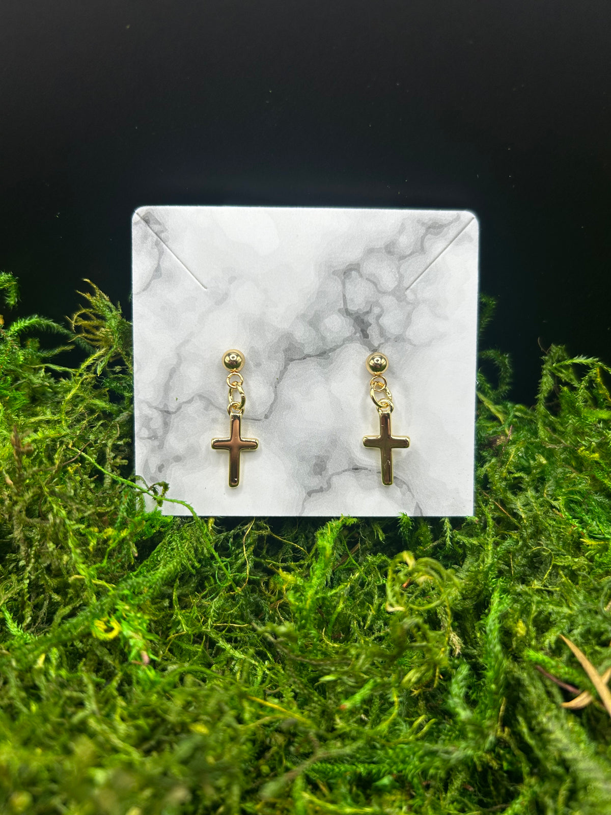 Gold Cross Earrings