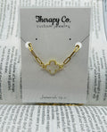 Gold Pendant Paperclip Necklace