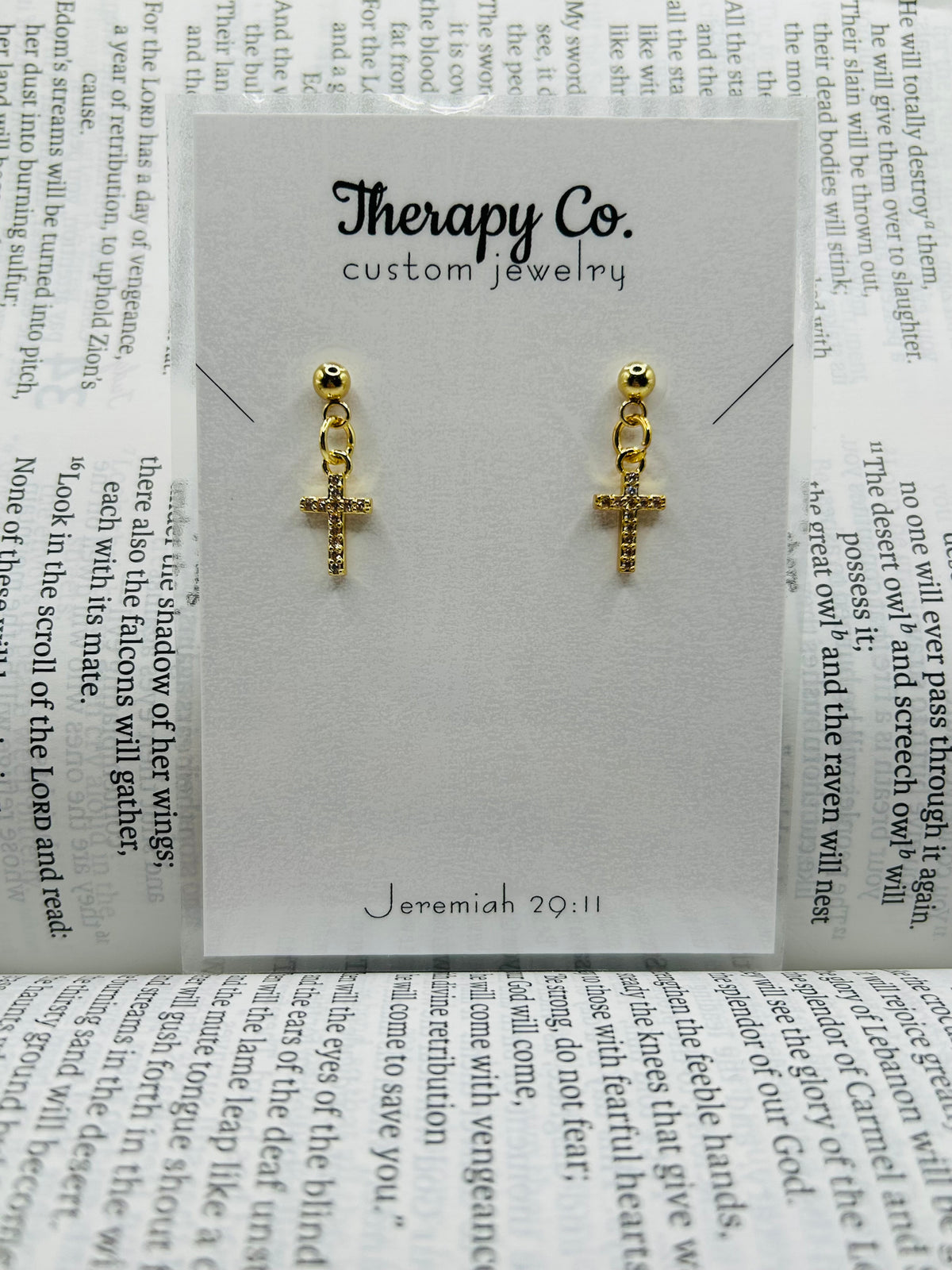 Faith Earrings with Rhinestones
